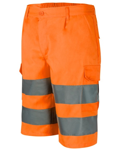 BERMUDA ALTA VISIBILIDAD. NARANJA FLUOR S-3XL